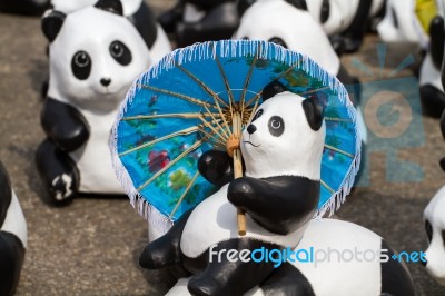 Chiang Mai, Thailand - March 19, 2016  : 1600 Pandas World Tour In Thailand By Wwf At Tha-pae Gate Stock Photo