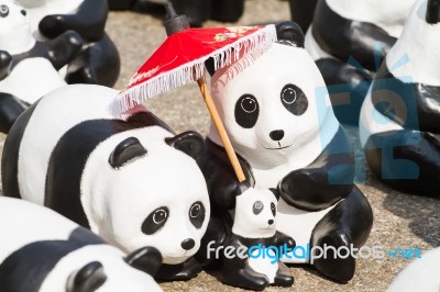 Chiang Mai, Thailand - March 19, 2016  : 1600 Pandas World Tour In Thailand By Wwf At Tha-pae Gate Stock Photo