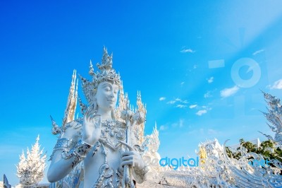 Chiang Rai, Thailand - Octuber 20 , 2016: Wat Rong Khun Temple (white Temple) In Chiang Rai, Thailand Stock Photo