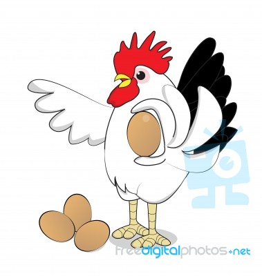 Chicken And Eggs Stock Image