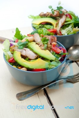 Chicken Avocado Salad Stock Photo