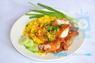 Chicken Biryani With Green Stock Photo