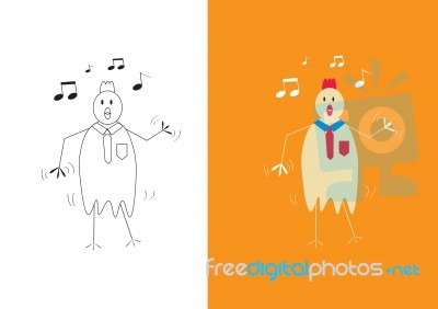 Chicken Businessman Dancing Stock Image