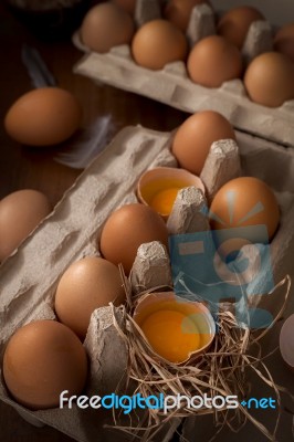 Chicken Eggs Still Life Rustic With Food Stylish Stock Photo