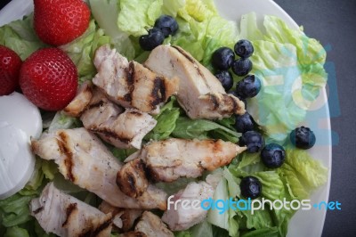 Chicken Fruit Salad Stock Photo