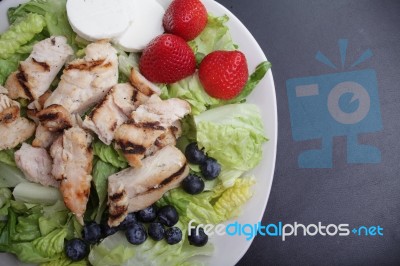 Chicken Fruit Salad Stock Photo