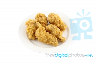 Chicken Wing Fried Dish On White Background Stock Photo