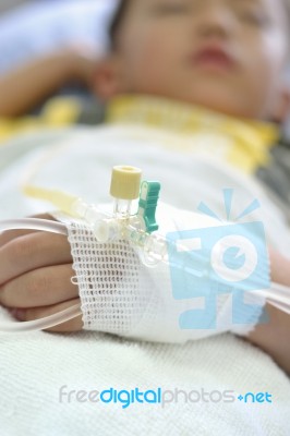 Child Intravenous Fluid Stock Photo