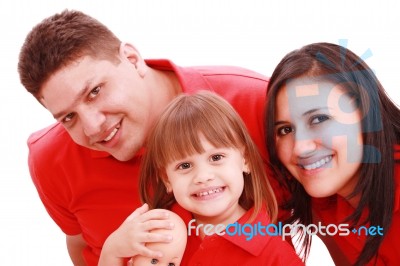 Child With Parents Stock Photo