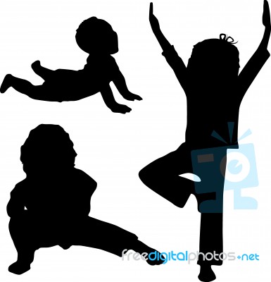 Children Doing Yoga Stock Image