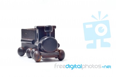 Children Toy Train Made Of Wood Stock Photo