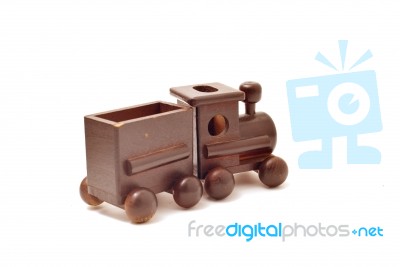 Children Toy Train Made Of Wood Stock Photo