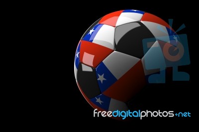Chile Soccer Ball Isolated Dark Background Stock Image