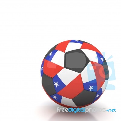 Chile Soccer Ball Isolated White Background Stock Image