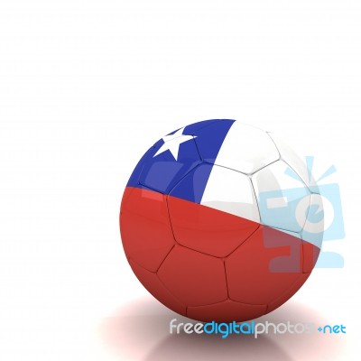 Chile Soccer Ball Isolated White Background Stock Image