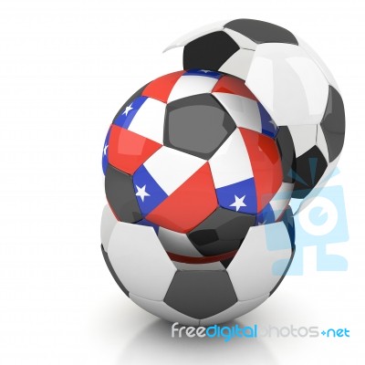 Chile Soccer Ball Isolated White Background Stock Image