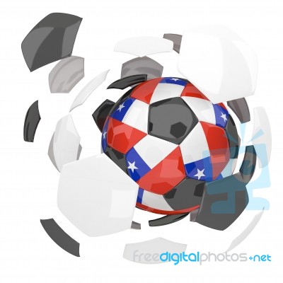 Chile Soccer Ball Isolated White Background Stock Image