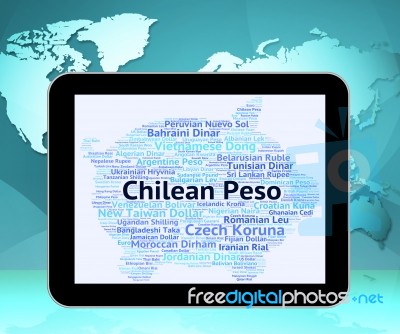 Chilean Peso Represents Foreign Currency And Banknote Stock Image