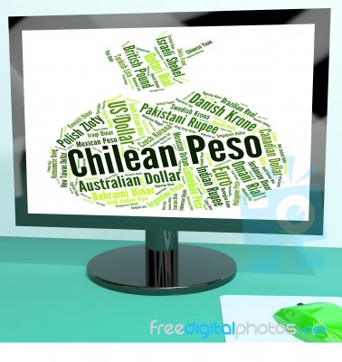 Chilean Peso Shows Worldwide Trading And Clp Stock Image