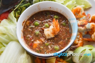 Chili Shrimp Paste Stock Photo