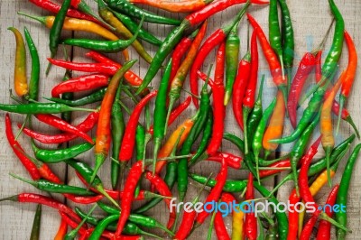 Chilli On Floor Stock Photo