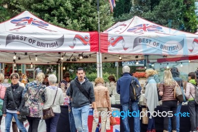 China For Sale On A Market Stall In Bergamo Stock Photo