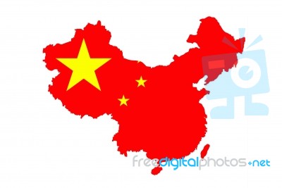 China Map Background With Flag Stock Image