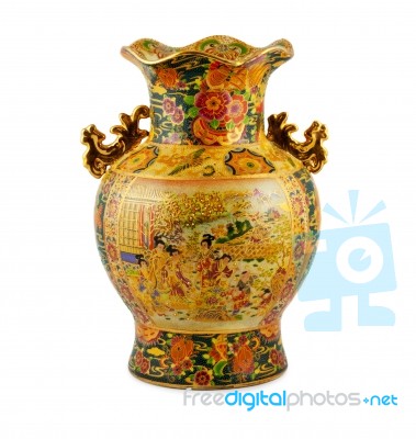 Chine Vase Gold Stock Photo