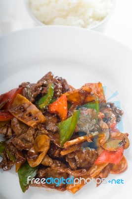 Chinese Beef And Vegetables Stock Photo