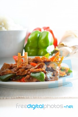 Chinese Beef And Vegetables Stock Photo