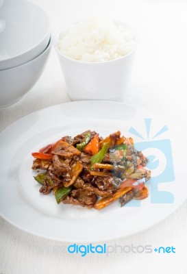 Chinese Beef And Vegetables Stock Photo