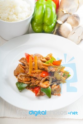 Chinese Beef And Vegetables Stock Photo