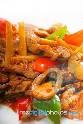 Chinese Beef And Vegetables Stock Photo