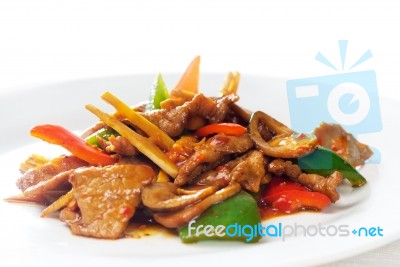 Chinese Beef And Vegetables Stock Photo