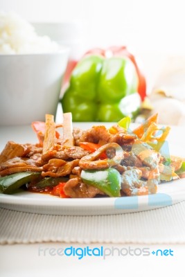 Chinese Beef And Vegetables Stock Photo