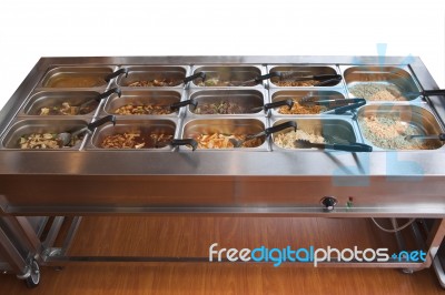 Chinese Buffet Warmer Display Stock Photo