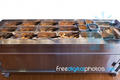 Chinese Buffet Warmer Display Stock Photo