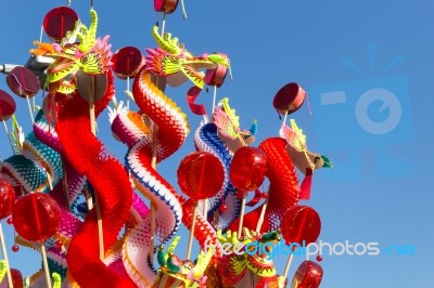 Chinese Craft Paper Dragon Stock Photo