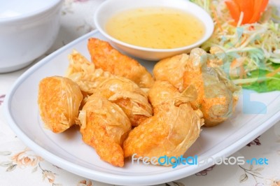 Chinese Food Name Deep Fried Shrimp Rolled Stock Photo