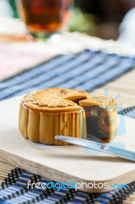 Chinese Moon Cake Stock Photo