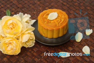 Chinese Moon Cake Stock Photo