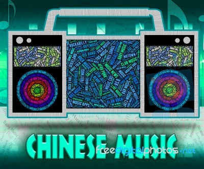 Chinese Music Indicates Sound Track And Acoustic Stock Image