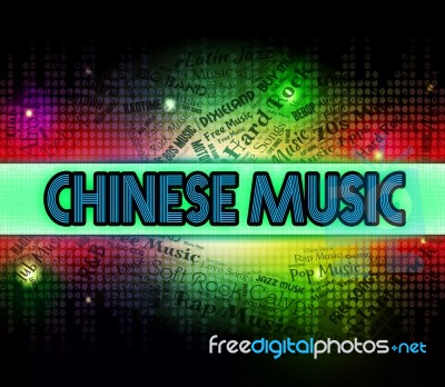 Chinese Music Represents Sound Tracks And Asian Stock Image