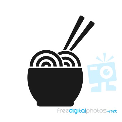 Chinese Noodles Symbol Icon  Illustration On White B Stock Image