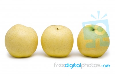 Chinese Pears Group Isolated Stock Photo