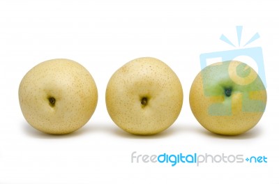 Chinese Pears Group Isolated Stock Photo