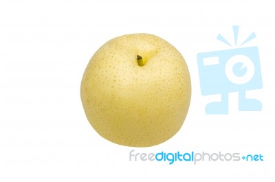 Chinese Pears Isolated Clipping Path Stock Photo