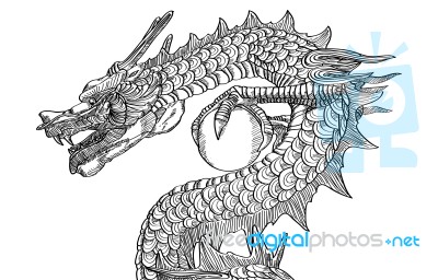 Chinese Style Dragon Statue Line Stock Image