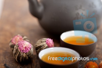 Chinese Style Herbal Floral Tea Stock Photo