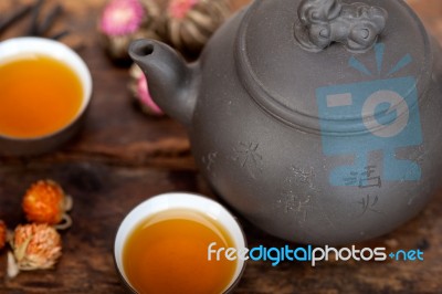 Chinese Style Herbal Floral Tea Stock Photo